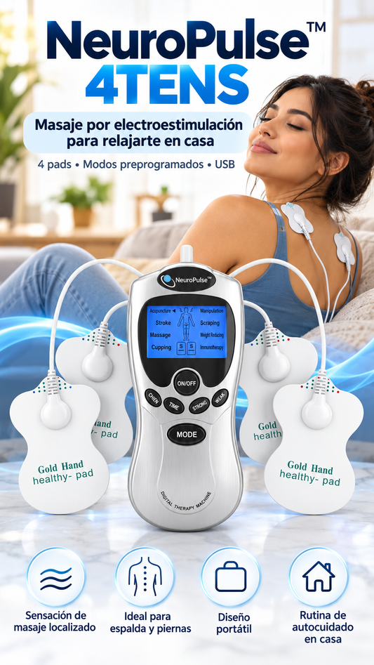 NeuroPulse™ 4TENS: Masaje por electroestimulación para relajarte en casa