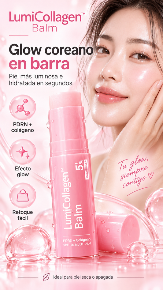 LumiCollagen™ Balm: skincare coreano en barra para una piel con glow natural.