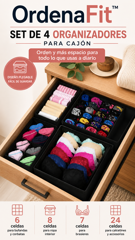 OrdenaFit™: Organiza tus cajones con 4 soluciones en un solo set